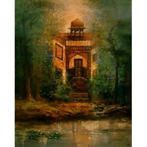 A. Q. Arif, 22 x 28 Inch, Oil on Canvas, Cityscape Painting, AC-AQ-490